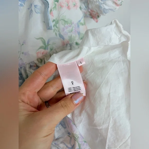 Selkie Pastel Floral Dress with Puff Sleeves - Picture 6 of 7